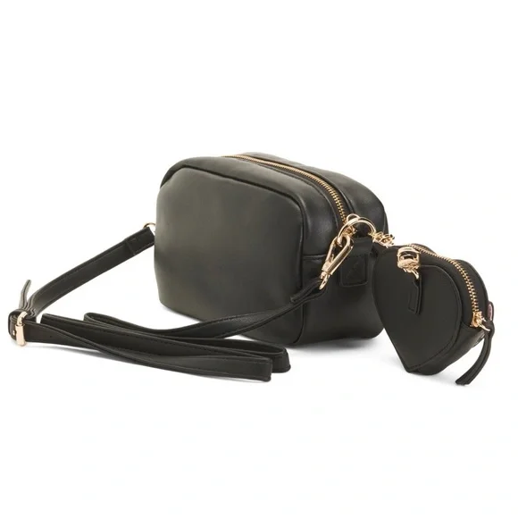 Juicy Couture Black Quilted Crossbody Bag Gift Set with Heart Coin Pouch NWT - Picture 5 of 5